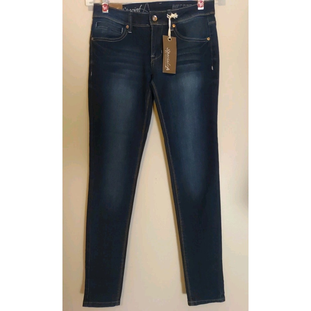 Special A Dark Ankle Skinny Denim Women Juniors Jeans Size 5‎